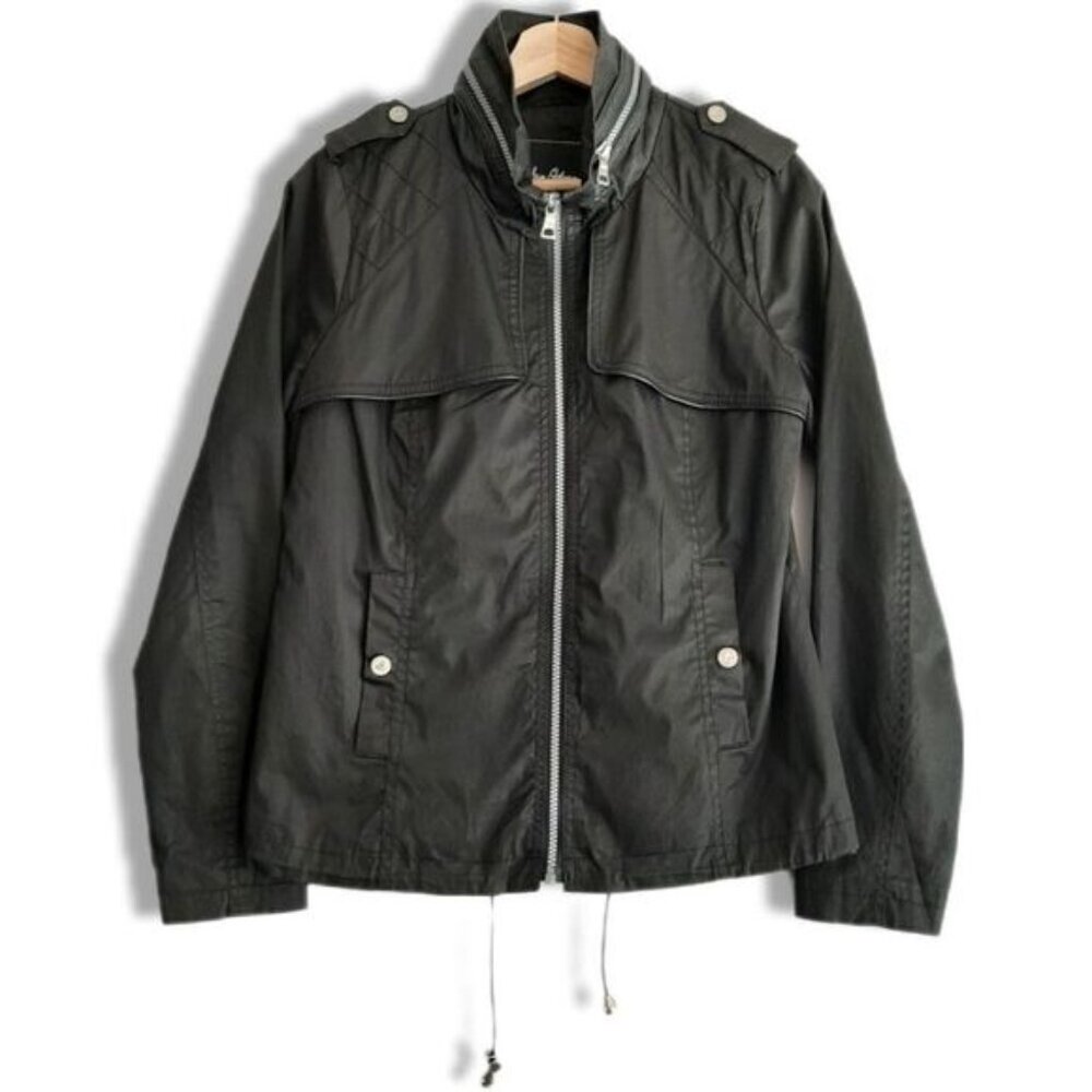SAM EDELMAN Full-Zip Utility Jacket  Windbreaker Black Sz XS